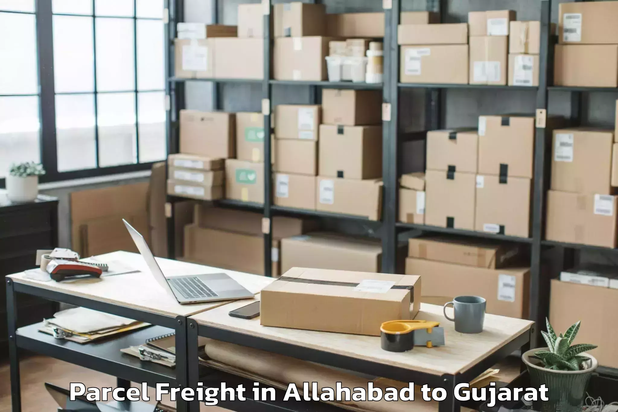 Top Allahabad to Khambha Parcel Freight Available